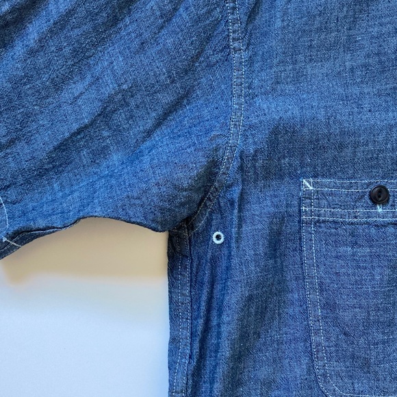 Well Made Non Stock 1942 Model Workwear Retro Button up Chambray shirt Amekaji - Picture 7 of 13
